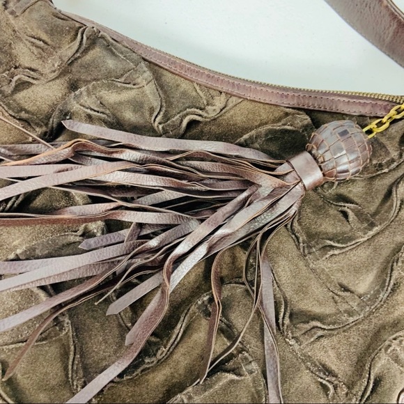 Cole Hann Brown Leather Herringbone Satchel ** - Picture 2 of 7